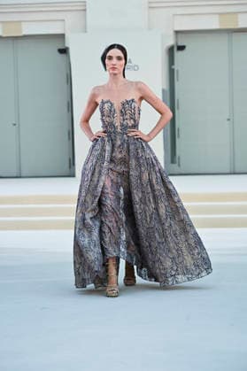September 15, 2026, Madrid, Spain: A model parades with Hannibal Laguna design during Mercedes Benz Fashion Week Madrid Cibeles Palace in Madrid, 15 February of 2026 Spain Madrid Spain - ZUMAs197 20260915_aaa_s197_552 Copyright: xAtilanoxGarciax