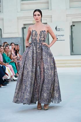 September 15, 2026, Madrid, Spain: A model parades with Hannibal Laguna design during Mercedes Benz Fashion Week Madrid Cibeles Palace in Madrid, 15 February of 2026 Spain Madrid Spain - ZUMAs197 20260915_aaa_s197_553 Copyright: xAtilanoxGarciax