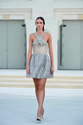 September 15, 2026, Madrid, Spain: A model parades with Hannibal Laguna design during Mercedes Benz Fashion Week Madrid Cibeles Palace in Madrid, 15 February of 2026 Spain Madrid Spain - ZUMAs197 20260915_aaa_s197_559 Copyright: xAtilanoxGarciax