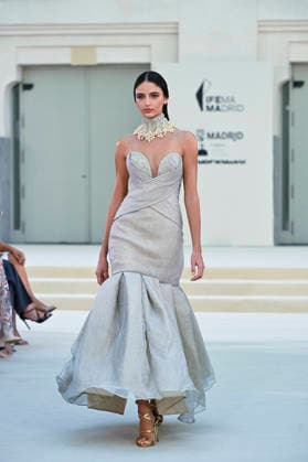 September 15, 2026, Madrid, Spain: A model parades with Hannibal Laguna design during Mercedes Benz Fashion Week Madrid Cibeles Palace in Madrid, 15 February of 2026 Spain Madrid Spain - ZUMAs197 20260915_aaa_s197_560 Copyright: xAtilanoxGarciax