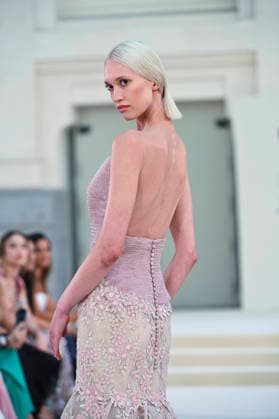 September 15, 2026, Madrid, Spain: A model parades with Hannibal Laguna design during Mercedes Benz Fashion Week Madrid Cibeles Palace in Madrid, 15 February of 2026 Spain Madrid Spain - ZUMAs197 20260915_aaa_s197_567 Copyright: xAtilanoxGarciax