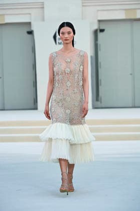 September 15, 2026, Madrid, Spain: A model parades with Hannibal Laguna design during Mercedes Benz Fashion Week Madrid Cibeles Palace in Madrid, 15 February of 2026 Spain Madrid Spain - ZUMAs197 20260915_aaa_s197_580 Copyright: xAtilanoxGarciax
