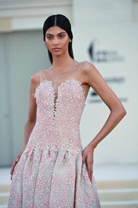 September 15, 2026, Madrid, Spain: A model parades with Hannibal Laguna design during Mercedes Benz Fashion Week Madrid Cibeles Palace in Madrid, 15 February of 2026 Spain Madrid Spain - ZUMAs197 20260915_aaa_s197_585 Copyright: xAtilanoxGarciax