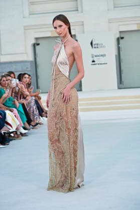 September 15, 2026, Madrid, Spain: A model parades with Hannibal Laguna design during Mercedes Benz Fashion Week Madrid Cibeles Palace in Madrid, 15 February of 2026 Spain Madrid Spain - ZUMAs197 20260915_aaa_s197_604 Copyright: xAtilanoxGarciax