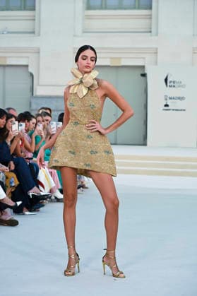 September 15, 2026, Madrid, Spain: A model parades with Hannibal Laguna design during Mercedes Benz Fashion Week Madrid Cibeles Palace in Madrid, 15 February of 2026 Spain Madrid Spain - ZUMAs197 20260915_aaa_s197_614 Copyright: xAtilanoxGarciax