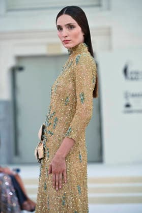 September 15, 2026, Madrid, Spain: A model parades with Hannibal Laguna design during Mercedes Benz Fashion Week Madrid Cibeles Palace in Madrid, 15 February of 2026 Spain Madrid Spain - ZUMAs197 20260915_aaa_s197_617 Copyright: xAtilanoxGarciax