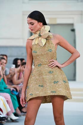 September 15, 2026, Madrid, Spain: A model parades with Hannibal Laguna design during Mercedes Benz Fashion Week Madrid Cibeles Palace in Madrid, 15 February of 2026 Spain Madrid Spain - ZUMAs197 20260915_aaa_s197_623 Copyright: xAtilanoxGarciax