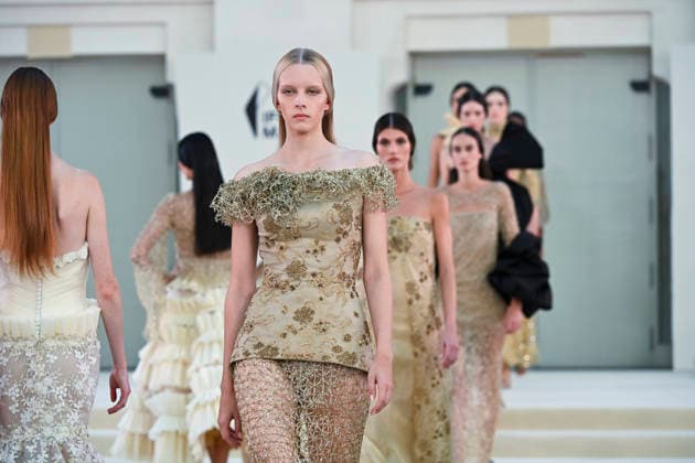 September 15, 2026, Madrid, Spain: A model parades with Hannibal Laguna design during Mercedes Benz Fashion Week Madrid Cibeles Palace in Madrid, 15 February of 2026 Spain Madrid Spain - ZUMAs197 20260915_aaa_s197_635 Copyright: xAtilanoxGarciax