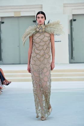 September 15, 2026, Madrid, Spain: A model parades with Hannibal Laguna design during Mercedes Benz Fashion Week Madrid Cibeles Palace in Madrid, 15 February of 2026 Spain Madrid Spain - ZUMAs197 20260915_aaa_s197_638 Copyright: xAtilanoxGarciax