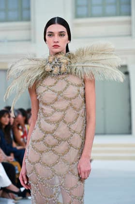 September 15, 2026, Madrid, Spain: A model parades with Hannibal Laguna design during Mercedes Benz Fashion Week Madrid Cibeles Palace in Madrid, 15 February of 2026 Spain Madrid Spain - ZUMAs197 20260915_aaa_s197_640 Copyright: xAtilanoxGarciax