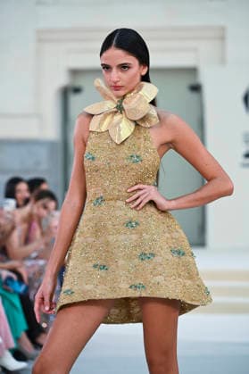 September 15, 2026, Madrid, Spain: A model parades with Hannibal Laguna design during Mercedes Benz Fashion Week Madrid Cibeles Palace in Madrid, 15 February of 2026 Spain Madrid Spain - ZUMAs197 20260915_aaa_s197_643 Copyright: xAtilanoxGarciax
