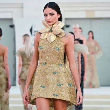 September 15, 2026, Madrid, Spain: A model parades with Hannibal Laguna design during Mercedes Benz Fashion Week Madrid Cibeles Palace in Madrid, 15 February of 2026 Spain Madrid Spain - ZUMAs197 20260915_aaa_s197_654 Copyright: xAtilanoxGarciax