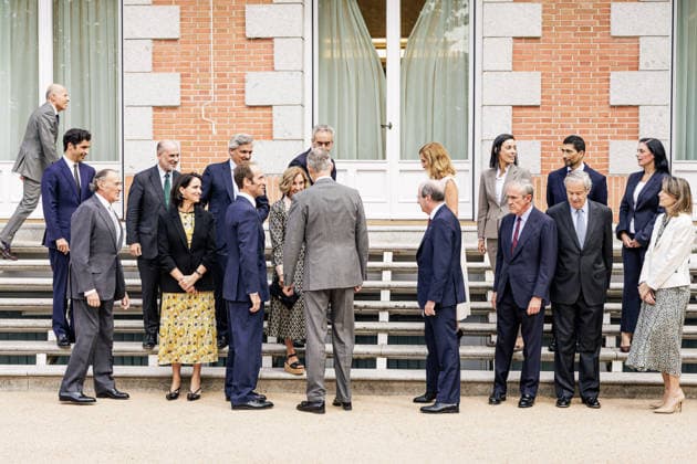 The King Grants an Audience to the Board of Directors and Executive Committee of Prosegur King Felipe VI, accompanied by Prosegur President Helena Revoredo Delvecchio (1st row, 4th from the left), grants an audience to the Board of Directors and Executive Committee of Prosegur, at the Zarzuela Palace on September 16, 2026, in Madrid, Spain. The King receives the Spanish private security company, which is celebrating its 50th anniversary this year. SEPTEMBER 16, 2026 Carlos Lujá Madrid, Spain Copyright: xCarlosxLujanx 7778485