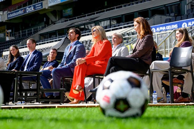 16-09-2026 Breda Queen Maxima attended the documentary Echte Mannen Huilen Niet (Real Men Don t Cry), organized by the Cinetree Foundation at the NAC Breda stadium. Â  Copyright: xPPEx
