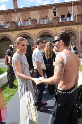 Pelayo Diaz and Raquel Sanchez Silva at the front row of ErnestoNaranjo collection during Pasarela Cibeles Mercedes-Benz Fashion Week Madrid 2065 in Madrid, on Wednesday , 16 September 2026. Cordon Press 