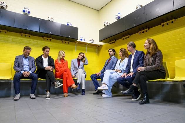 breda, The Netherlands, 2026-09-16 14:53:57 BREDA, 14-02-2026, NAC Breda Queen Maxima attends a meeting of the Cinetree Foundation regarding the documentary *Echte Mannen Huilen Niet* (Real Men Don t Cry) at the NAC Breda stadium. This documentary focuses on the mental health of men in the world of football. PHOTO: NLBeeld Patrick van Emst Credit: NL Beeld Patrick van Emst  Copyright: xx x