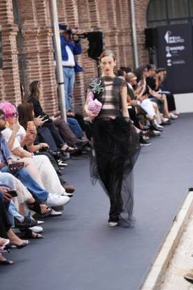 A model wears at collection runway a creation from Ernesto Naranjo during Pasarela Cibeles Mercedes-Benz Fashion Week Madrid 2026 in Madrid, on Wednesday , 16 September 2026. Cordon Press 