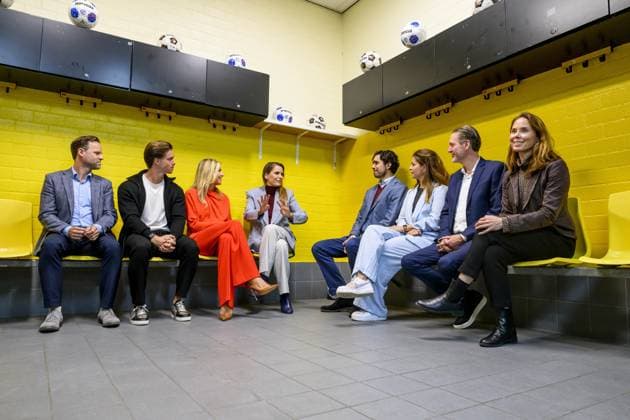 breda, The Netherlands, 2026-09-16 14:54:08 BREDA, 14-02-2026, NAC Breda Queen Maxima attends a meeting of the Cinetree Foundation regarding the documentary *Echte Mannen Huilen Niet* (Real Men Don t Cry) at the NAC Breda stadium. This documentary focuses on the mental health of men in the world of football. PHOTO: NLBeeld Patrick van Emst Credit: NL Beeld Patrick van Emst  Copyright: xx x