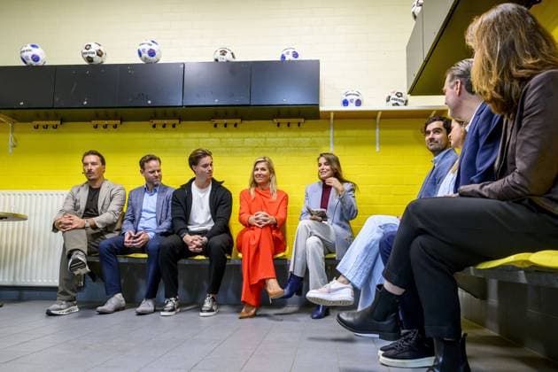 breda, The Netherlands, 2026-09-16 14:55:35 BREDA, 14-02-2026, NAC Breda Queen Maxima attends a meeting of the Cinetree Foundation regarding the documentary *Echte Mannen Huilen Niet* (Real Men Don t Cry) at the NAC Breda stadium. This documentary focuses on the mental health of men in the world of football. PHOTO: NLBeeld Patrick van Emst Credit: NL Beeld Patrick van Emst  Copyright: xx x