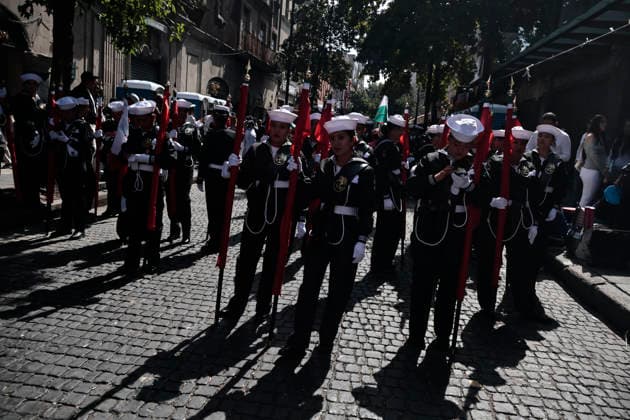 September 16, 2026, Mexico City, Cdmx, Mexico: As part of the celebration of the 216th of the Cry of Independence in Mexico, the Military Civic Parade of the Country s Armed Forces was held: thousands of elements of the Ministry of National Defense (DEFENSA), Ministry of the Navy (SEMAR), National Guard (GN), Mexican Air Force (FAM), with their different divisions such as Special Forces, Paratroopers, Cavalry, Tactical Vehicles, rescuers, among others, filled the streets surrounding the Zo³calo of the city before starting to enlist with their battalions, coordinate, use their wardrobes, arrange and keep the horses calm, train vehicles and rehearse before marching in front of President Claudia Sheimbaum, who is the Supreme Commander of the - ZUMAp204 20260916_zip_p204_015 Copyright: xJosuexPerezx
