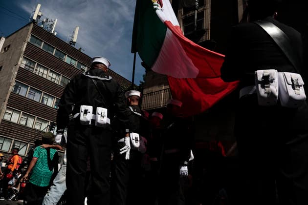 September 16, 2026, Mexico City, Cdmx, Mexico: As part of the celebration of the 216th of the Cry of Independence in Mexico, the Military Civic Parade of the Country s Armed Forces was held: thousands of elements of the Ministry of National Defense (DEFENSA), Ministry of the Navy (SEMAR), National Guard (GN), Mexican Air Force (FAM), with their different divisions such as Special Forces, Paratroopers, Cavalry, Tactical Vehicles, rescuers, among others, filled the streets surrounding the Zo³calo of the city before starting to enlist with their battalions, coordinate, use their wardrobes, arrange and keep the horses calm, train vehicles and rehearse before marching in front of President Claudia Sheimbaum, who is the Supreme Commander of the - ZUMAp204 20260916_zip_p204_019 Copyright: xJosuexPerezx