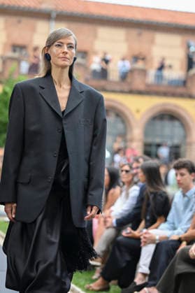 September 16, 2026, Madrid, Spain: A model parades with Baro Lucas design during the Mercedes Benz Fashion Week Madrid at Cibeles Palace in Madrid. Madrid Spain  - ZUMAs197 20260916_aaa_s197_161 Copyright: xAtilanoxGarciax