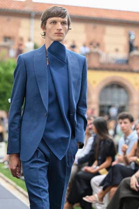 September 16, 2026, Madrid, Spain: A model parades with Baro Lucas design during the Mercedes Benz Fashion Week Madrid at Cibeles Palace in Madrid. Madrid Spain  - ZUMAs197 20260916_aaa_s197_166 Copyright: xAtilanoxGarciax