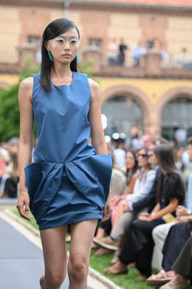 September 16, 2026, Madrid, Spain: A model parades with Baro Lucas design during the Mercedes Benz Fashion Week Madrid at Cibeles Palace in Madrid. Madrid Spain  - ZUMAs197 20260916_aaa_s197_170 Copyright: xAtilanoxGarciax