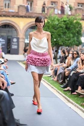 September 16, 2026, Madrid, Spain: A model parades with Baro Lucas design during the Mercedes Benz Fashion Week Madrid at Cibeles Palace in Madrid. Madrid Spain  - ZUMAs197 20260916_aaa_s197_173 Copyright: xAtilanoxGarciax