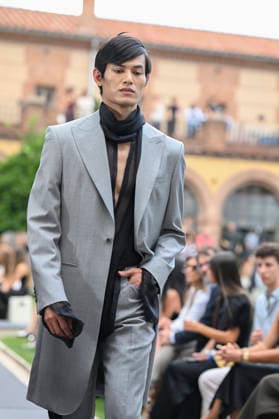 September 16, 2026, Madrid, Spain: A model parades with Baro Lucas design during the Mercedes Benz Fashion Week Madrid at Cibeles Palace in Madrid. Madrid Spain  - ZUMAs197 20260916_aaa_s197_174 Copyright: xAtilanoxGarciax