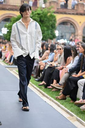 September 16, 2026, Madrid, Spain: A model parades with Baro Lucas design during the Mercedes Benz Fashion Week Madrid at Cibeles Palace in Madrid. Madrid Spain  - ZUMAs197 20260916_aaa_s197_177 Copyright: xAtilanoxGarciax