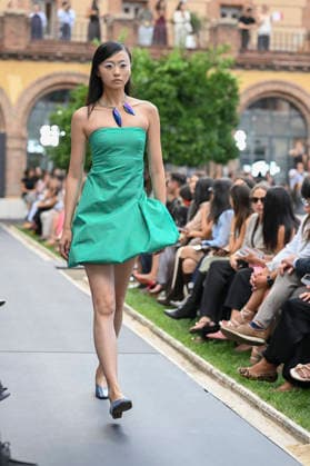 September 16, 2026, Madrid, Spain: A model parades with Baro Lucas design during the Mercedes Benz Fashion Week Madrid at Cibeles Palace in Madrid. Madrid Spain  - ZUMAs197 20260916_aaa_s197_182 Copyright: xAtilanoxGarciax