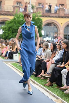 September 16, 2026, Madrid, Spain: A model parades with Baro Lucas design during the Mercedes Benz Fashion Week Madrid at Cibeles Palace in Madrid. Madrid Spain  - ZUMAs197 20260916_aaa_s197_201 Copyright: xAtilanoxGarciax