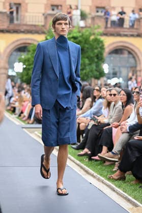 September 16, 2026, Madrid, Spain: A model parades with Baro Lucas design during the Mercedes Benz Fashion Week Madrid at Cibeles Palace in Madrid. Madrid Spain  - ZUMAs197 20260916_aaa_s197_207 Copyright: xAtilanoxGarciax