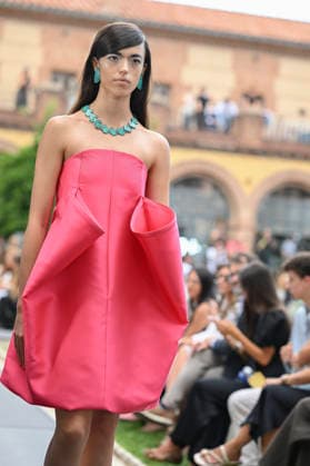 September 16, 2026, Madrid, Spain: A model parades with Baro Lucas design during the Mercedes Benz Fashion Week Madrid at Cibeles Palace in Madrid. Madrid Spain  - ZUMAs197 20260916_aaa_s197_217 Copyright: xAtilanoxGarciax