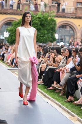 September 16, 2026, Madrid, Spain: A model parades with Baro Lucas design during the Mercedes Benz Fashion Week Madrid at Cibeles Palace in Madrid. Madrid Spain  - ZUMAs197 20260916_aaa_s197_234 Copyright: xAtilanoxGarciax