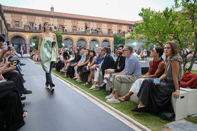 September 16, 2026, Madrid, Spain: A model parades with Baro Lucas design during the Mercedes Benz Fashion Week Madrid at Cibeles Palace in Madrid. Madrid Spain  - ZUMAs197 20260916_aaa_s197_268 Copyright: xAtilanoxGarciax