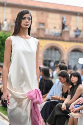 September 16, 2026, Madrid, Spain: A model parades with Baro Lucas design during the Mercedes Benz Fashion Week Madrid at Cibeles Palace in Madrid. Madrid Spain  - ZUMAs197 20260916_aaa_s197_252 Copyright: xAtilanoxGarciax