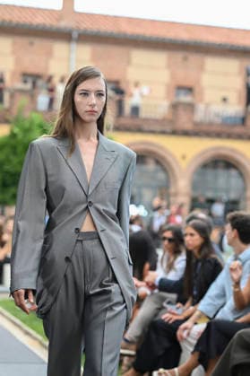 September 16, 2026, Madrid, Spain: A model parades with Baro Lucas design during the Mercedes Benz Fashion Week Madrid at Cibeles Palace in Madrid. Madrid Spain  - ZUMAs197 20260916_aaa_s197_263 Copyright: xAtilanoxGarciax