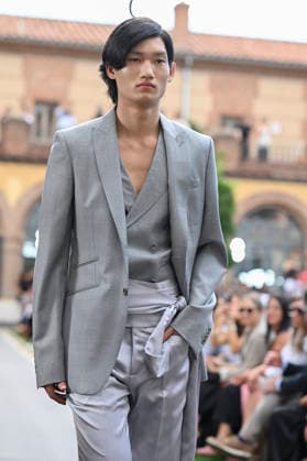 September 16, 2026, Madrid, Spain: A model parades with Baro Lucas design during the Mercedes Benz Fashion Week Madrid at Cibeles Palace in Madrid. Madrid Spain  - ZUMAs197 20260916_aaa_s197_278 Copyright: xAtilanoxGarciax
