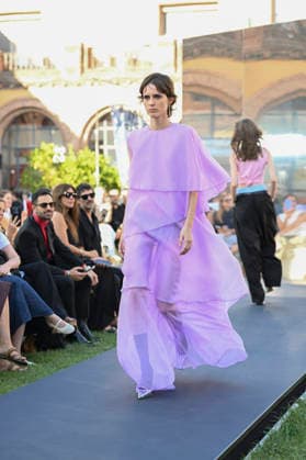 September 16, 2026, Madrid, Spain: A model parades with Acromatyx design during the Mercedes Benz Fashion Week Madrid at Cibeles Palace in Madrid. Madrid Spain  - ZUMAs197 20260916_aaa_s197_313 Copyright: xAtilanoxGarciax