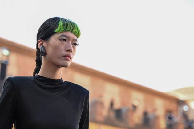 September 16, 2026, Madrid, Spain: A model parades with Acromatyx design during the Mercedes Benz Fashion Week Madrid at Cibeles Palace in Madrid. Madrid Spain  - ZUMAs197 20260916_aaa_s197_315 Copyright: xAtilanoxGarciax