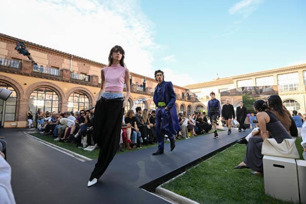 September 16, 2026, Madrid, Spain: A model parades with Acromatyx design during the Mercedes Benz Fashion Week Madrid at Cibeles Palace in Madrid. Madrid Spain  - ZUMAs197 20260916_aaa_s197_334 Copyright: xAtilanoxGarciax
