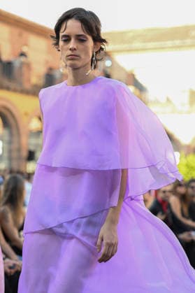 September 16, 2026, Madrid, Spain: A model parades with Acromatyx design during the Mercedes Benz Fashion Week Madrid at Cibeles Palace in Madrid. Madrid Spain  - ZUMAs197 20260916_aaa_s197_339 Copyright: xAtilanoxGarciax