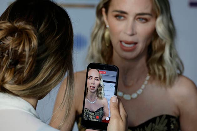 Actress Emily Blunt speaks with the media during the American Institute for Stuttering Gala, at the Rainbow Room in Rockefeller Center in New York City on Wednesday, September 16 2026.  NYP20260916609 PETERxFOLEY