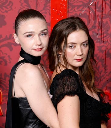 Jessica Barden and Billie Lourd arrive on the red carpet for the Netflix Monster: The Lizzie Borden Story New York Premiere on Wednesday, September 16, 2026 in New York City.  NYP20260916134 JohnxAngelillo