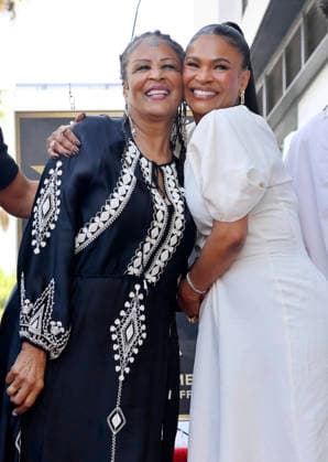 Actress Nia Long is joined by her mother Talita Long (L) during an unveiling ceremony honoring her with the 2,857th star on the Hollywood Walk of Fame in Los Angeles on Wednesday, September 16, 2026.  LAP2026091607 JIMxRUYMEN