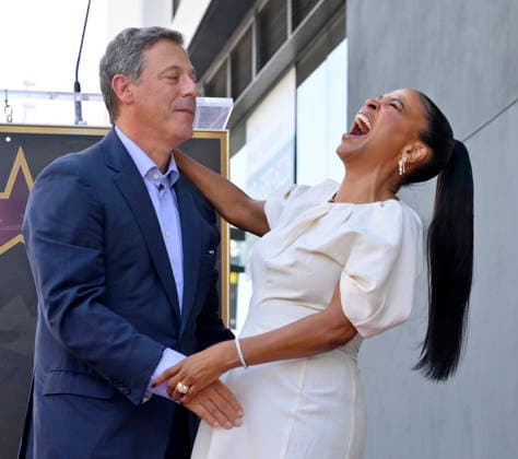 Actress Nia Long is joined by chair of Lionsgate s of motion picture group Adam Fogleson during an unveiling ceremony honoring her with the 2,857th star on the Hollywood Walk of Fame in Los Angeles on Wednesday, September 16, 2026.  LAP2026091609 JIMxRUYMEN