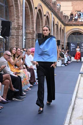 September 16, 2026, Madrid, Spain: A model parades with MoisÃ s Nieto design during Mercedes Benz Fashion Week Madrid Cibeles Palace. Madrid Spain  - ZUMAs197 20260916_aaa_s197_472 Copyright: xAtilanoxGarciax