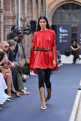 September 16, 2026, Madrid, Spain: A model parades with MoisÃ s Nieto design during Mercedes Benz Fashion Week Madrid Cibeles Palace. Madrid Spain  - ZUMAs197 20260916_aaa_s197_473 Copyright: xAtilanoxGarciax